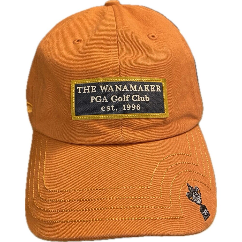 Golf Hat PGA Golf Club Wanamaker Orange Adjustable Pukka Headwear Hat 100 Cotton